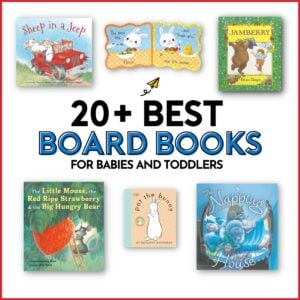 20+ Best Board Books for Babies and Toddlers: Image has 6 board books on a white background