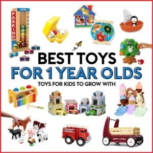 Best Toys for 1 Year Olds: Toys for Kids to Grow With (a white background with toys).