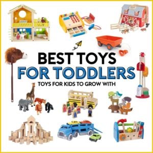 Best Toys for 1 Year Olds: Toys for Kids to Grow With (a white background with toys).
