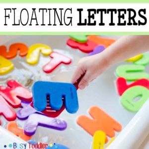 Floating Letters: a simple kitchen sink activity perfect for toddlers and preschoolers; an easy indoor activity; quick and easy toddler activity