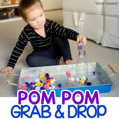 Super Easy Pom Pom Grab and Drop