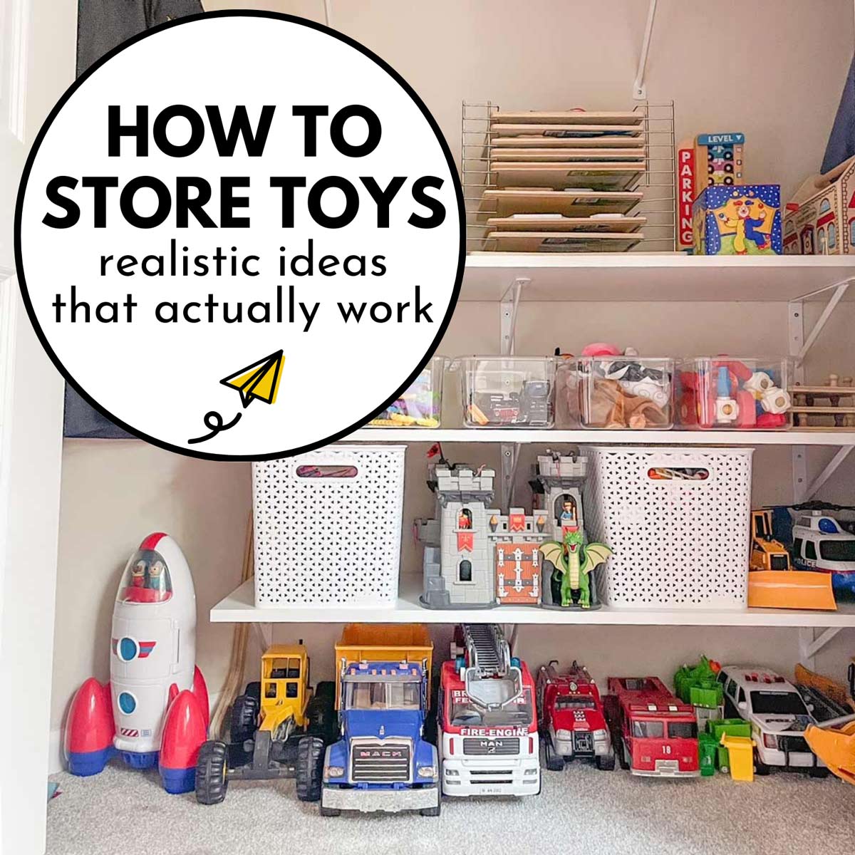 How to store toys: realistic ideas that actually work (image shows a child's organized closet)